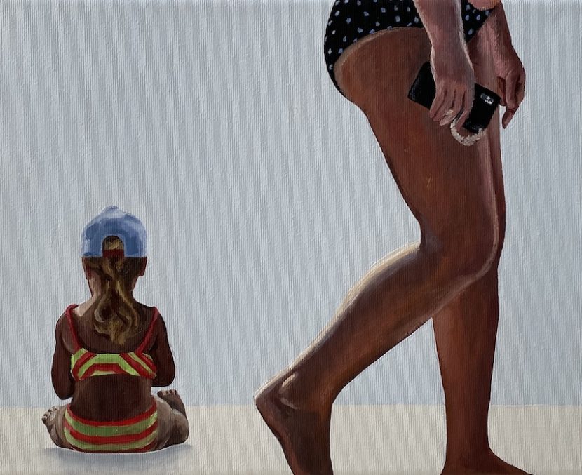 Escaping from the painting III, 2020, oil on canvas, 24 x 30 cm