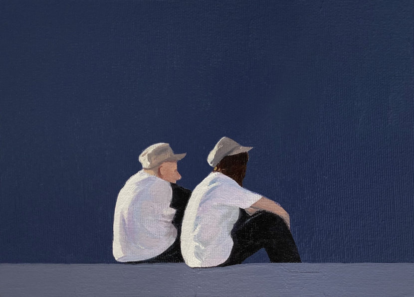 Jeszcze w zielone gramy, 2021, oil on canvas on beaverboard, 13x18 cm