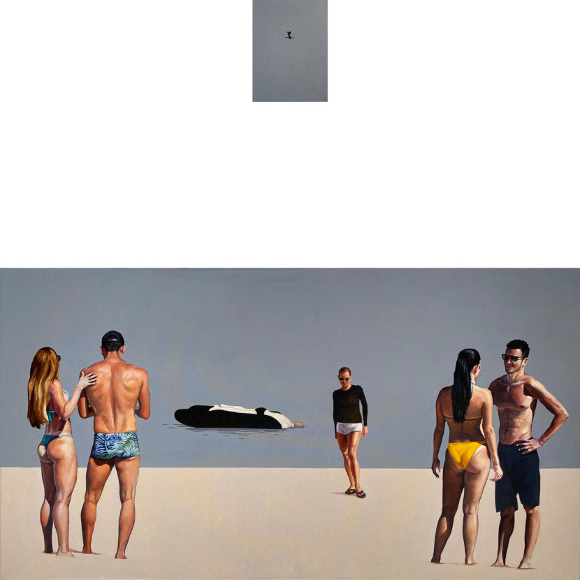 Dialogue I, 2022, oil on canvas, diptych 60x110 cm & 30x20 cm