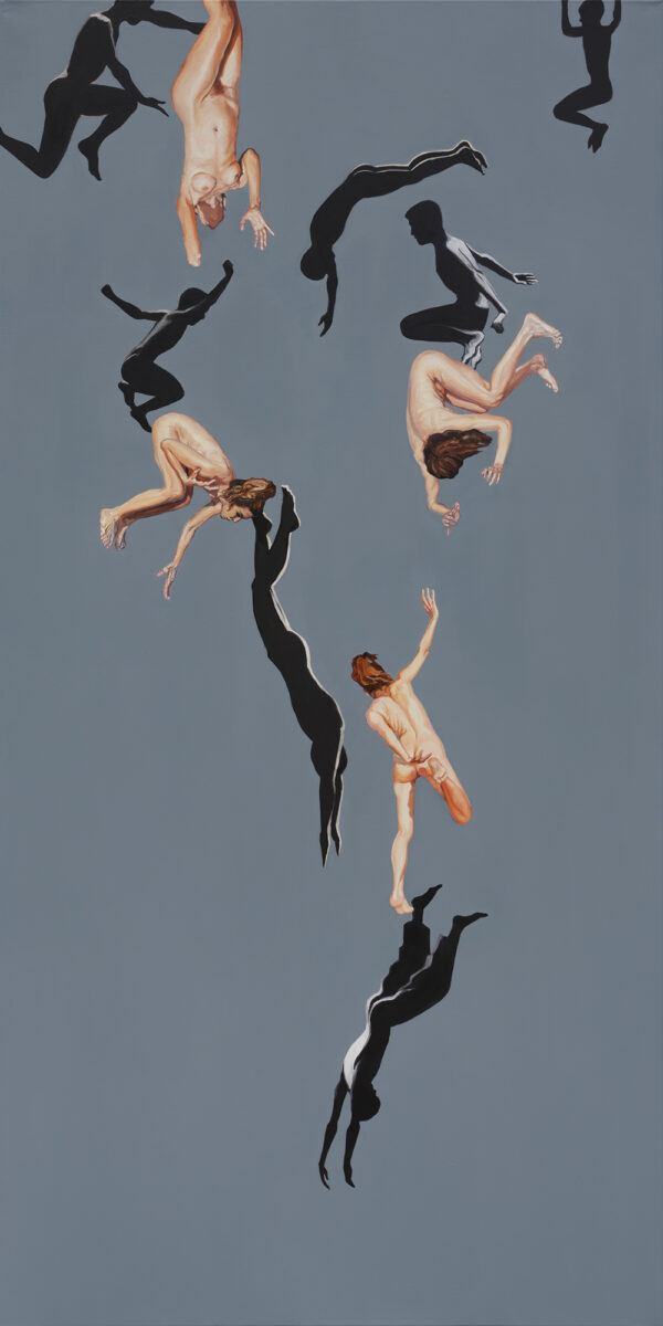 Strącenie IX, 2025, oil on canvas, 200x100 cm