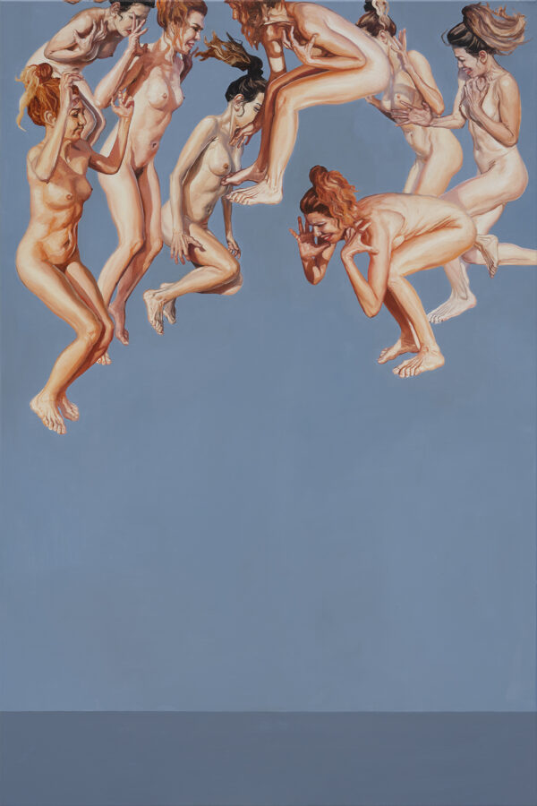 Strącenie VI, 2025, oil on canvas, 150x100 cm