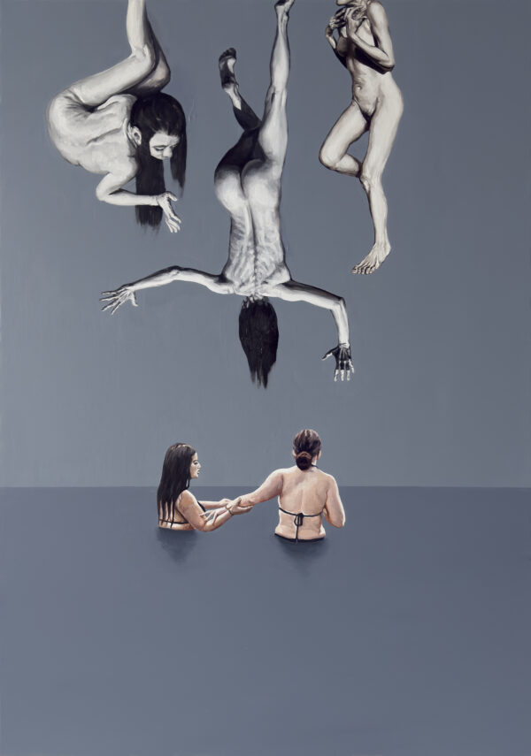 Strącenie X, 2025, oil on canvas, 100x70 cm