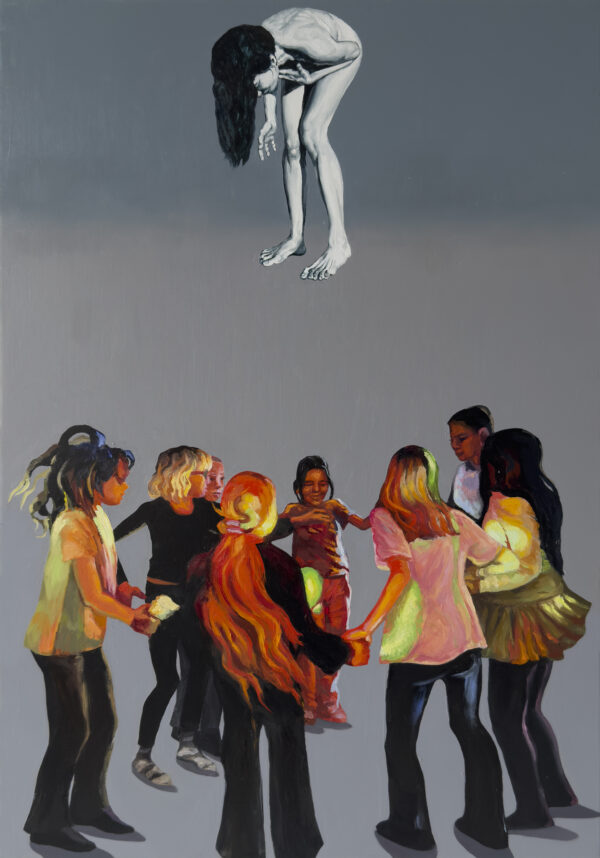 Strącenie XIX, 2025, oil on canvas, 100x70 cm