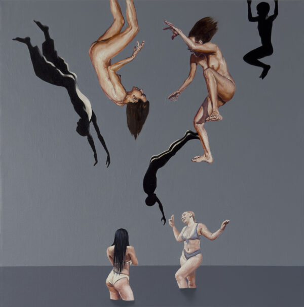 Strącenie XV, 2025, oil on canvas, 50x50 cm