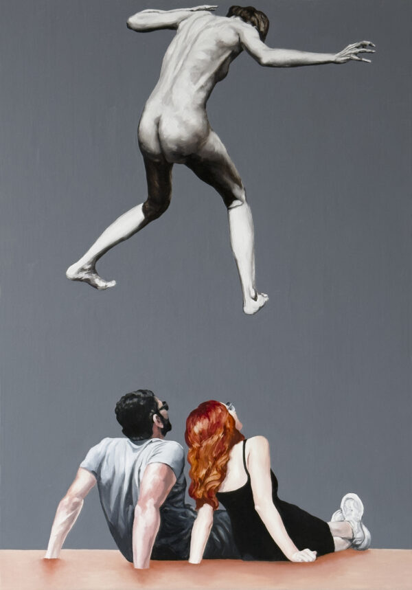 Strącenie XVI, 2025, oil on canvas, 100x70 cm