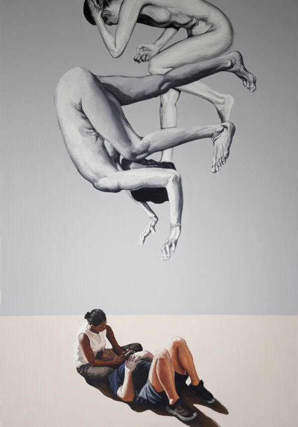 Strącenie XVII, 2025, oil on canvas, 100x70cm