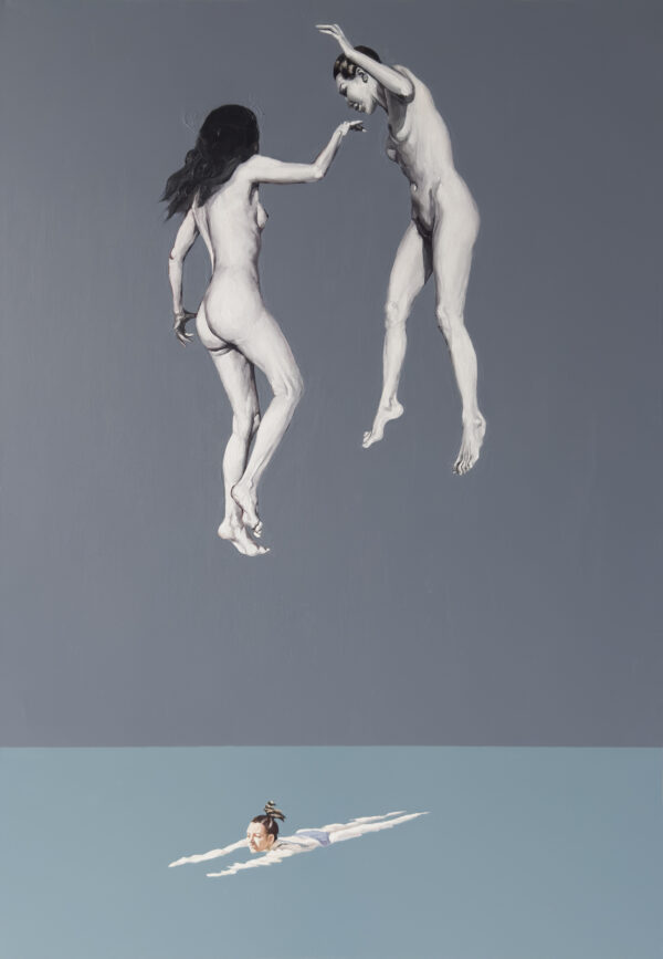 Strącenie XX, 2025, oil on canvas, 100x70 cm